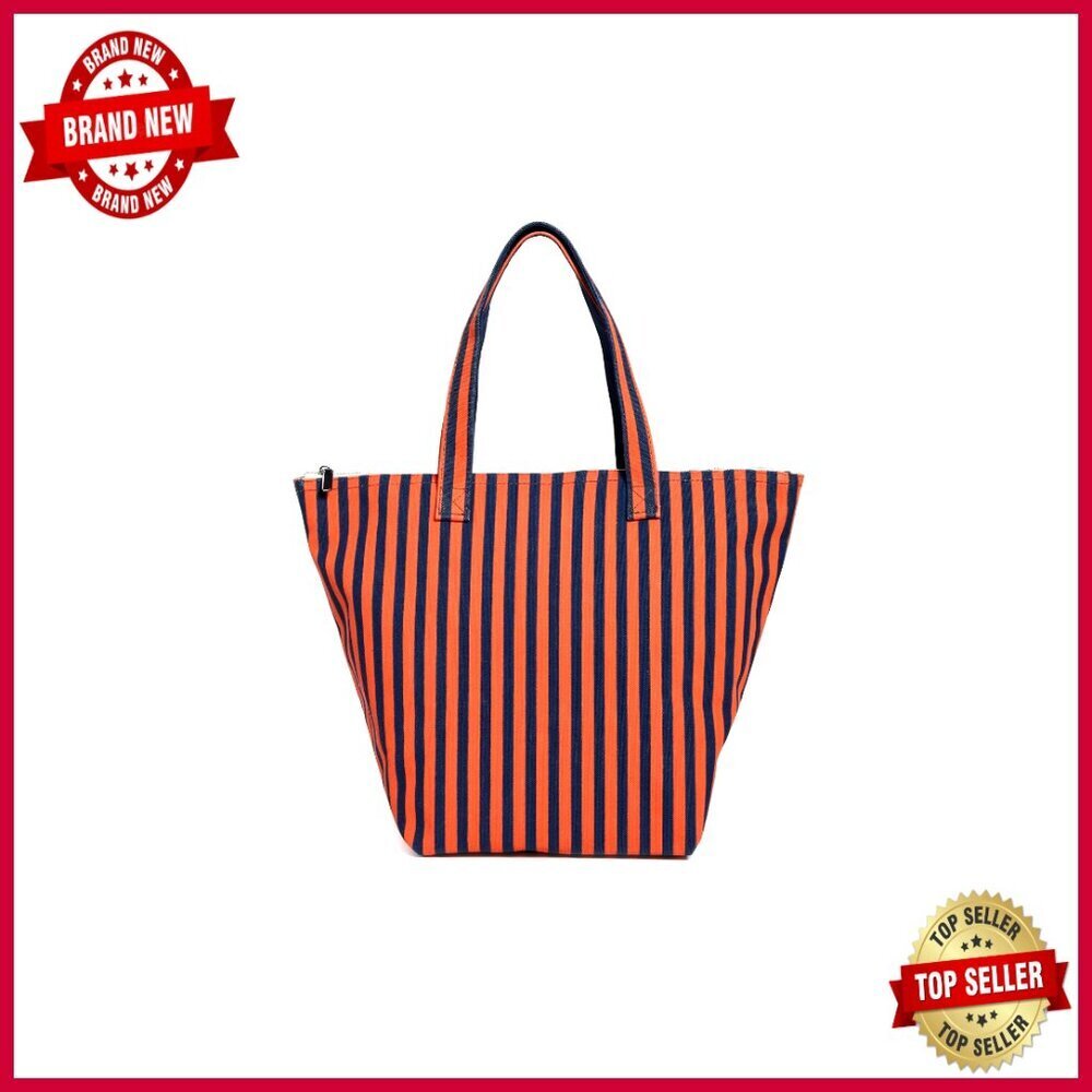 Canvas Tote Bag with Zipper Closure, Top Handles, Rectangular Shape